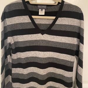 Marc O' Polo stripe sweater made in Turkey wool/viscose/ Angora/cashmere medium